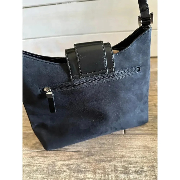 Salvatore Ferragamo Black Suede with Leather Trim Shoulder Bag - Picture 11 of 13